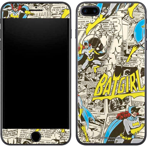 DC Comics Batman Batgirl Vintage Action pose pattern iPhone 8 Plus Skin